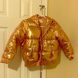 Gap kids M winter jacket rose gold NWOT